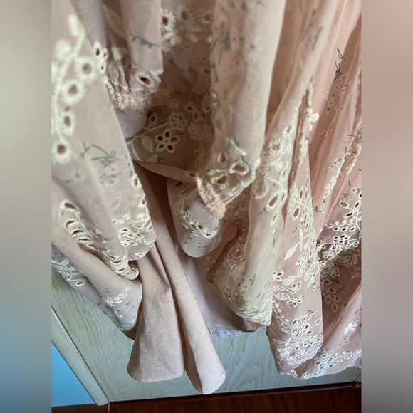 Dress the Population Women's River Fit & Flare Midi Dress Blush Multi Eyelet XXL - Picture 9 of 16